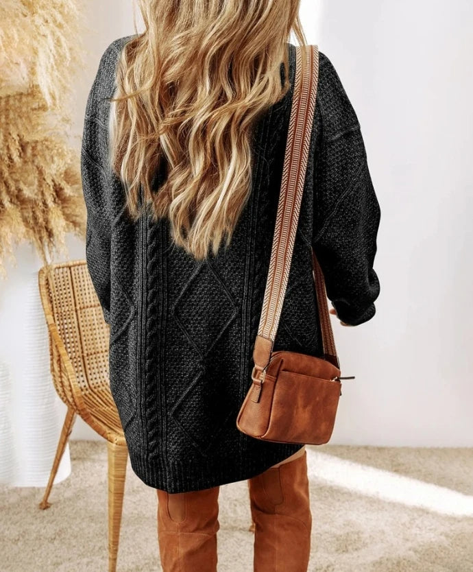 Juno Cable Knit Sweater Dress