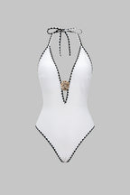 Heather | Neck Tie-Back One-Piece Swimsuit