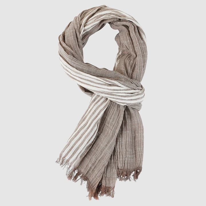 Elegant Aero Cotton Scarf featuring a classic pinstripe design, measuring 70cm x 180cm, perfect for versatile styling and comfort. - 4