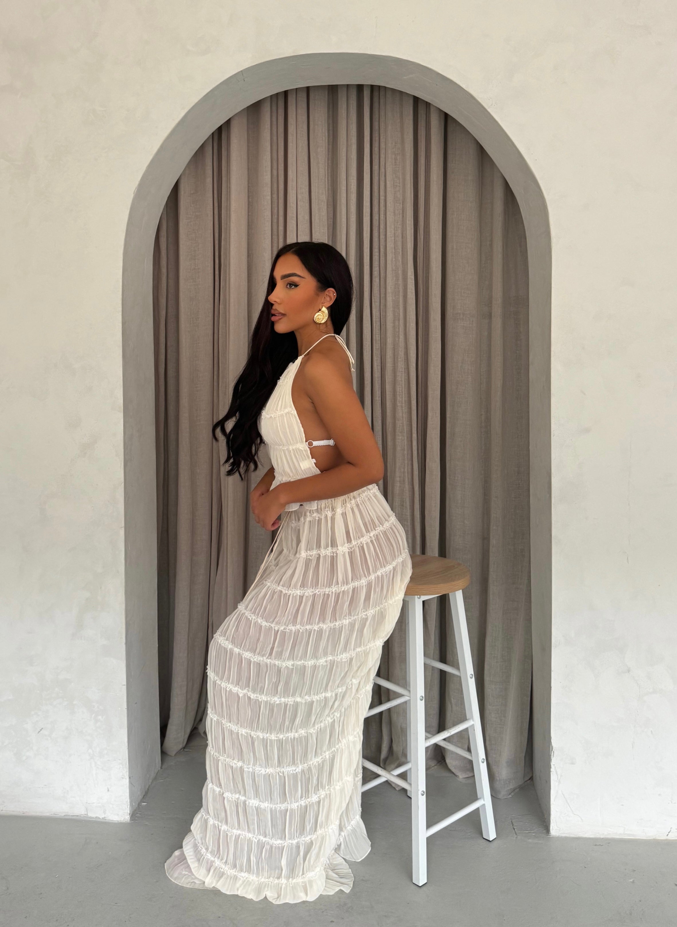 Adele Maxi Dress | Lightweight Two-Piece Halter Top Set for Women 0