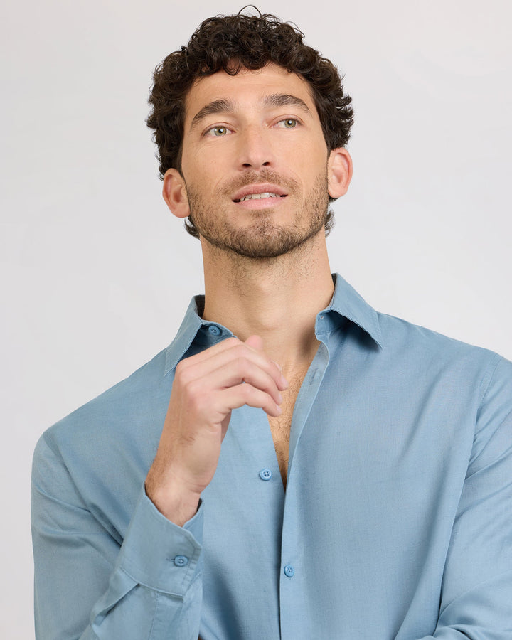 Aero Men's Shirt | Lightweight Linen-Tencel Blend, Relaxed Fit 3