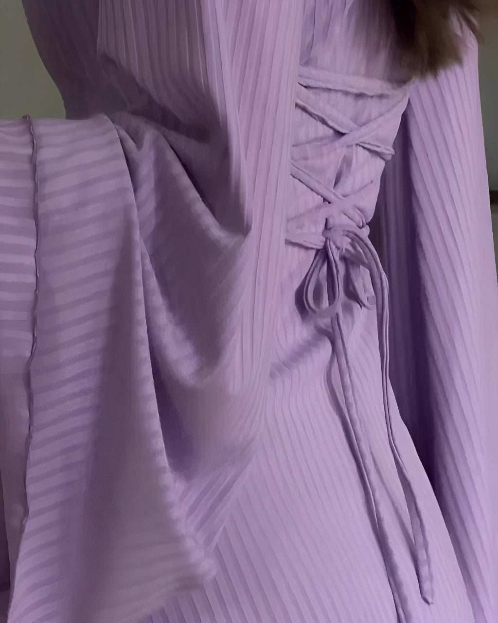 Nori | Striped Knit Maxi Dress with Sleeves