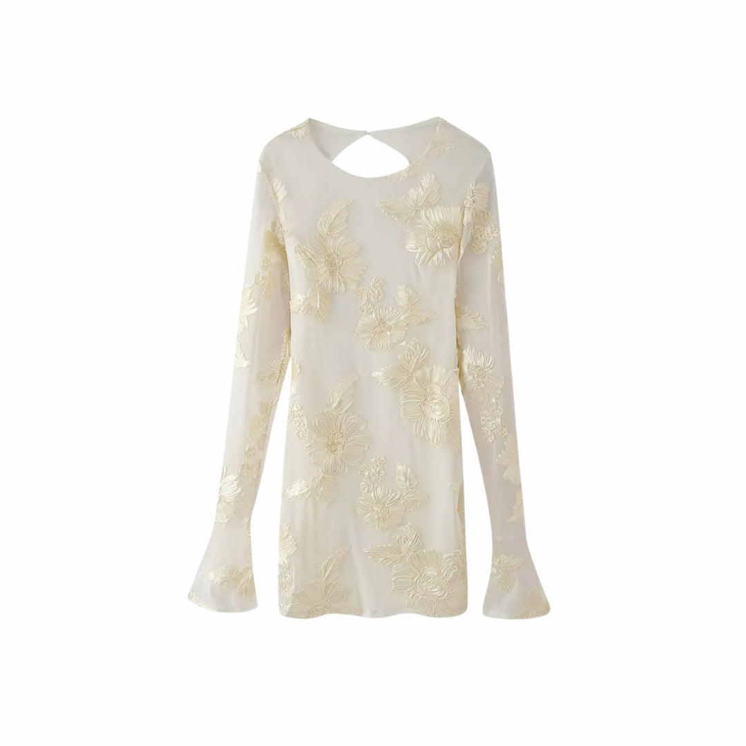 Alyra Midi Dress | Sheer Georgette, Floral Embroidery for Parties and Summer Events 8