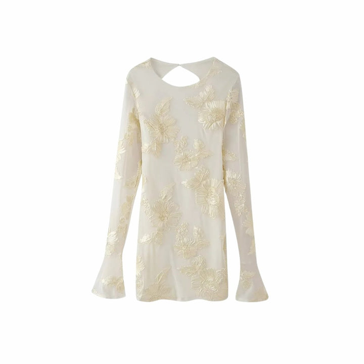 Alyra Midi Dress | Sheer Georgette, Floral Embroidery for Parties and Summer Events 8