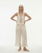 Alyssa Women's Set | Lightweight Cotton Loungewear, Vintage-Inspired Lace 3