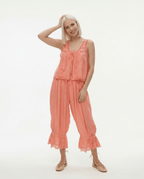 Alyssa Women's Set | Lightweight Cotton Loungewear, Vintage-Inspired Lace 5