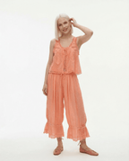 Alyssa Women's Set | Lightweight Cotton Loungewear, Vintage-Inspired Lace 6