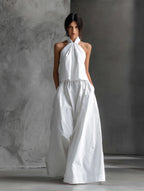 Amara Maxi Set | Cotton-Linen, Halter-Neck Design 2