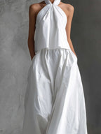 Amara Maxi Set | Cotton-Linen, Halter-Neck Design 3
