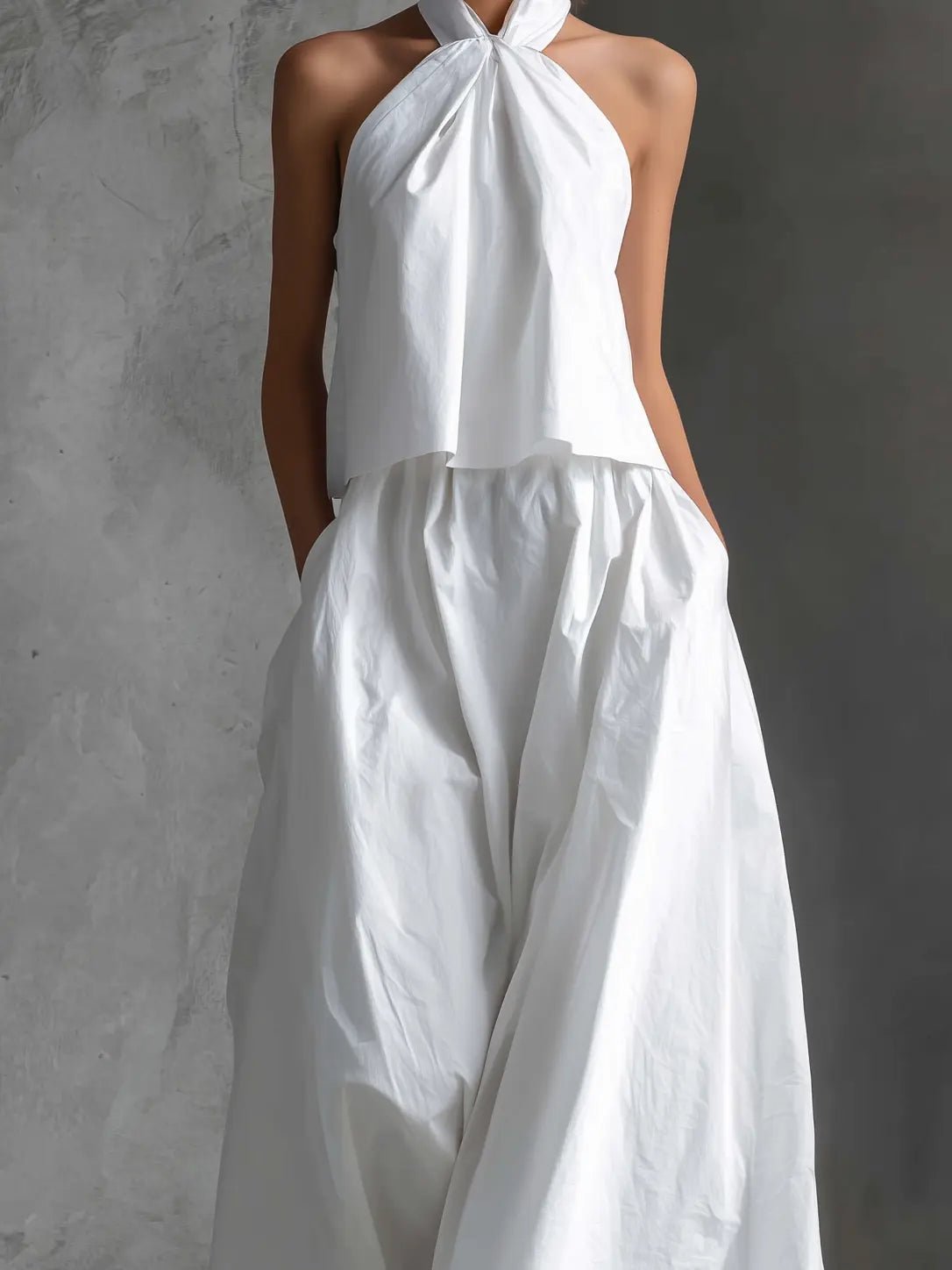 Amara Maxi Set | Cotton-Linen, Halter-Neck Design 3