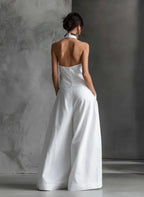 Amara Maxi Set | Cotton-Linen, Halter-Neck Design 4