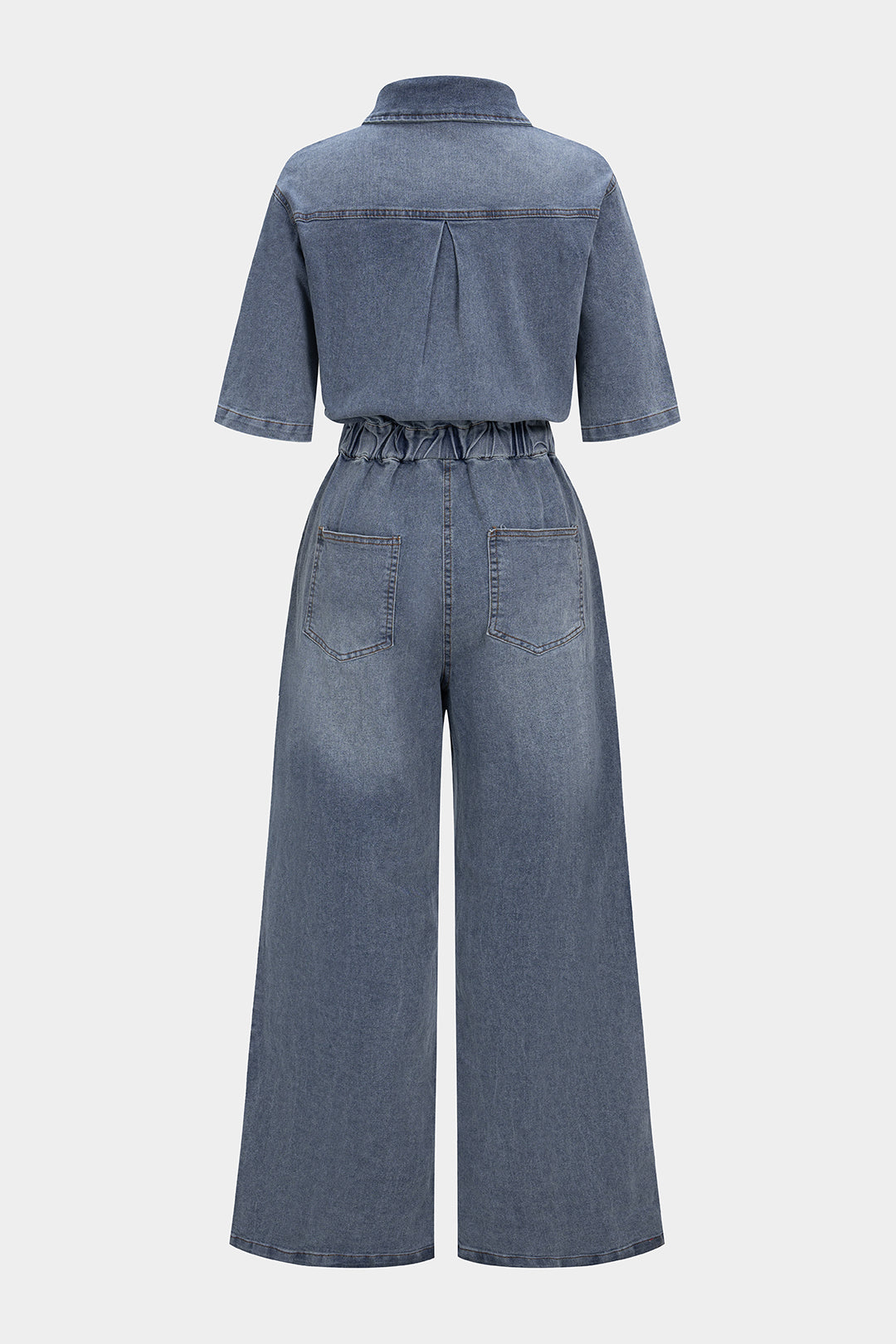 Aero Denim Jumpsuit featuring a durable cotton-blend fabric, stylish design, and versatile fit for casual wear. - 2