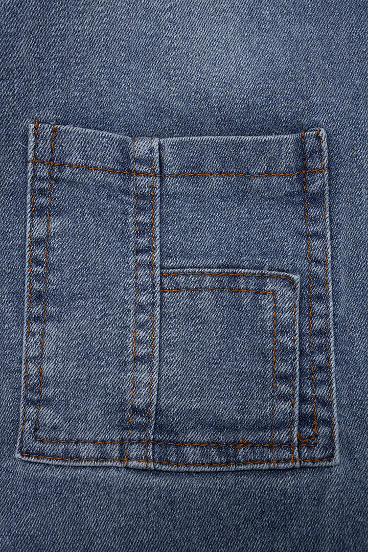 Aero Denim Jumpsuit featuring a durable cotton-blend fabric, stylish design, and versatile fit for casual wear. - 4