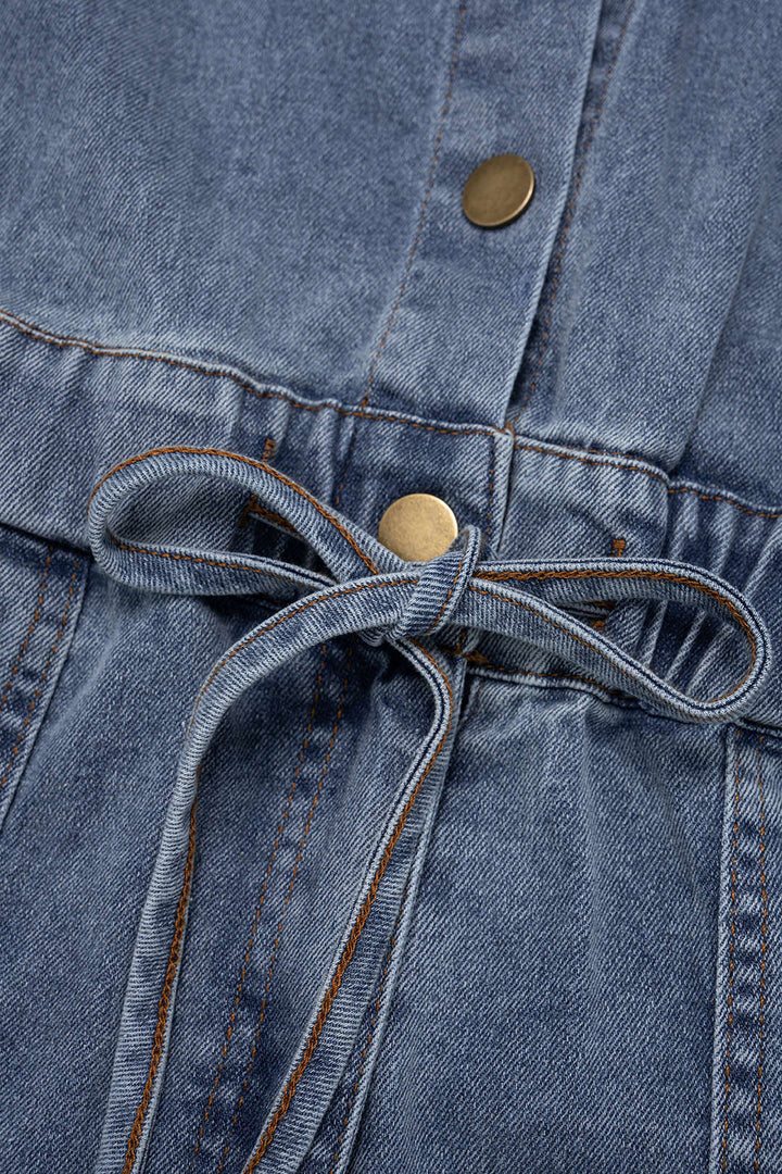 Aero Denim Jumpsuit featuring a durable cotton-blend fabric, stylish design, and versatile fit for casual wear. - 3