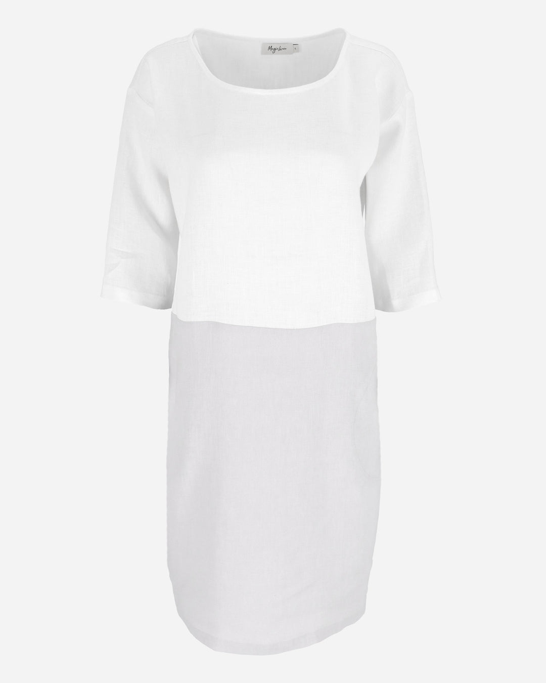 Aqua Linen Dress | Color-Block, Relaxed Fit, Knee-Length 2