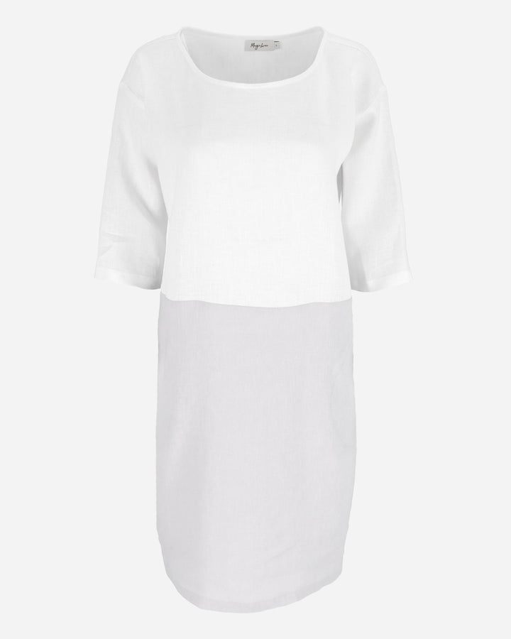 Aqua Linen Dress | Color-Block, Relaxed Fit, Knee-Length 2