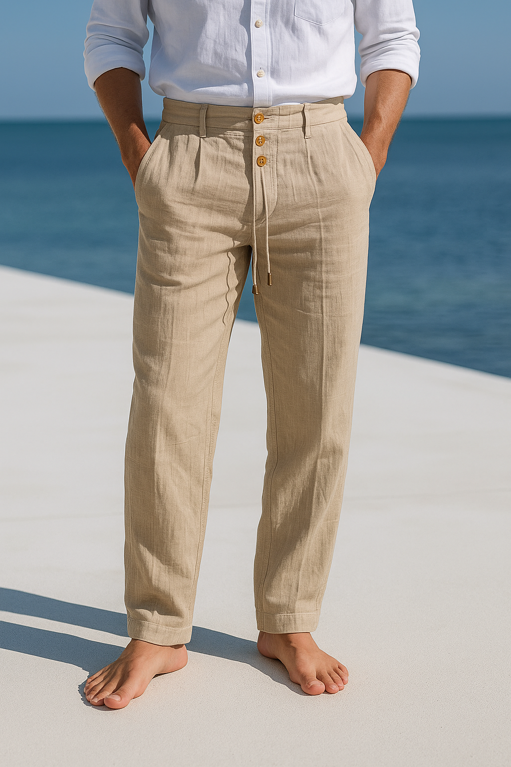 Aqua Linen Trousers | Lightweight, Relaxed Fit for Women 0