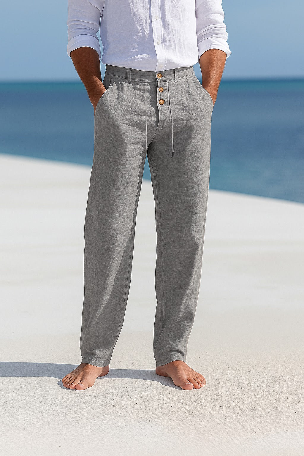 Aqua Linen Trousers | Lightweight, Relaxed Fit for Women 2