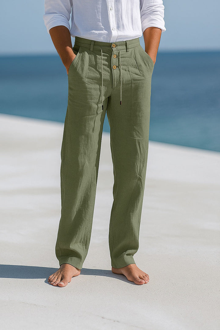 Aqua Linen Trousers | Lightweight, Relaxed Fit for Women 3