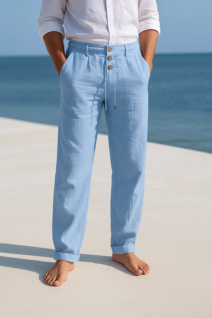 Aqua Linen Trousers | Lightweight, Relaxed Fit for Women 5