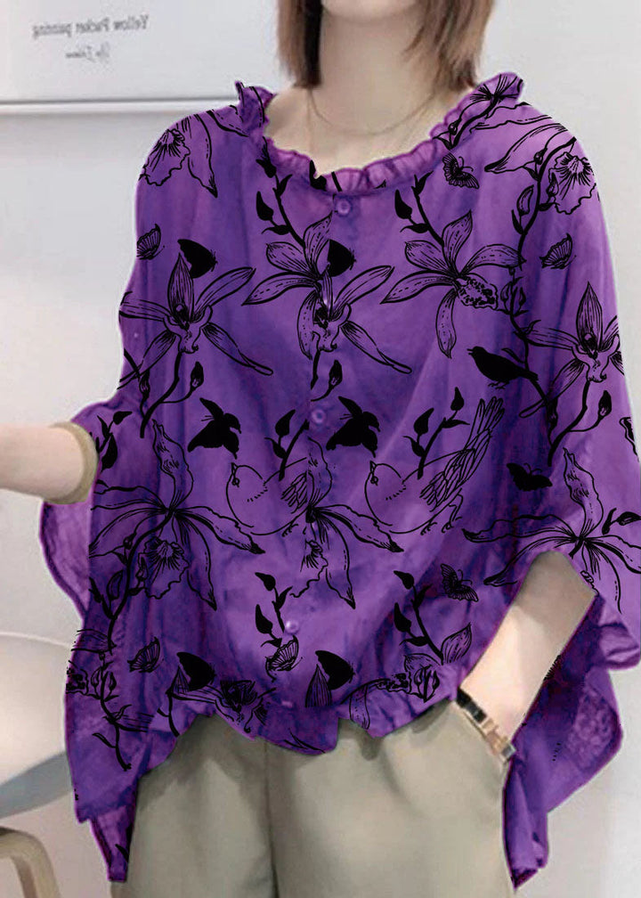Aqua Ruffle Blouse | Plus Size, Cotton-Linen Blend 11