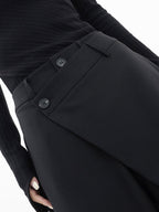Astra Wide Leg Trousers | Asymmetrical Design, Black Dress Pants for Women 4
