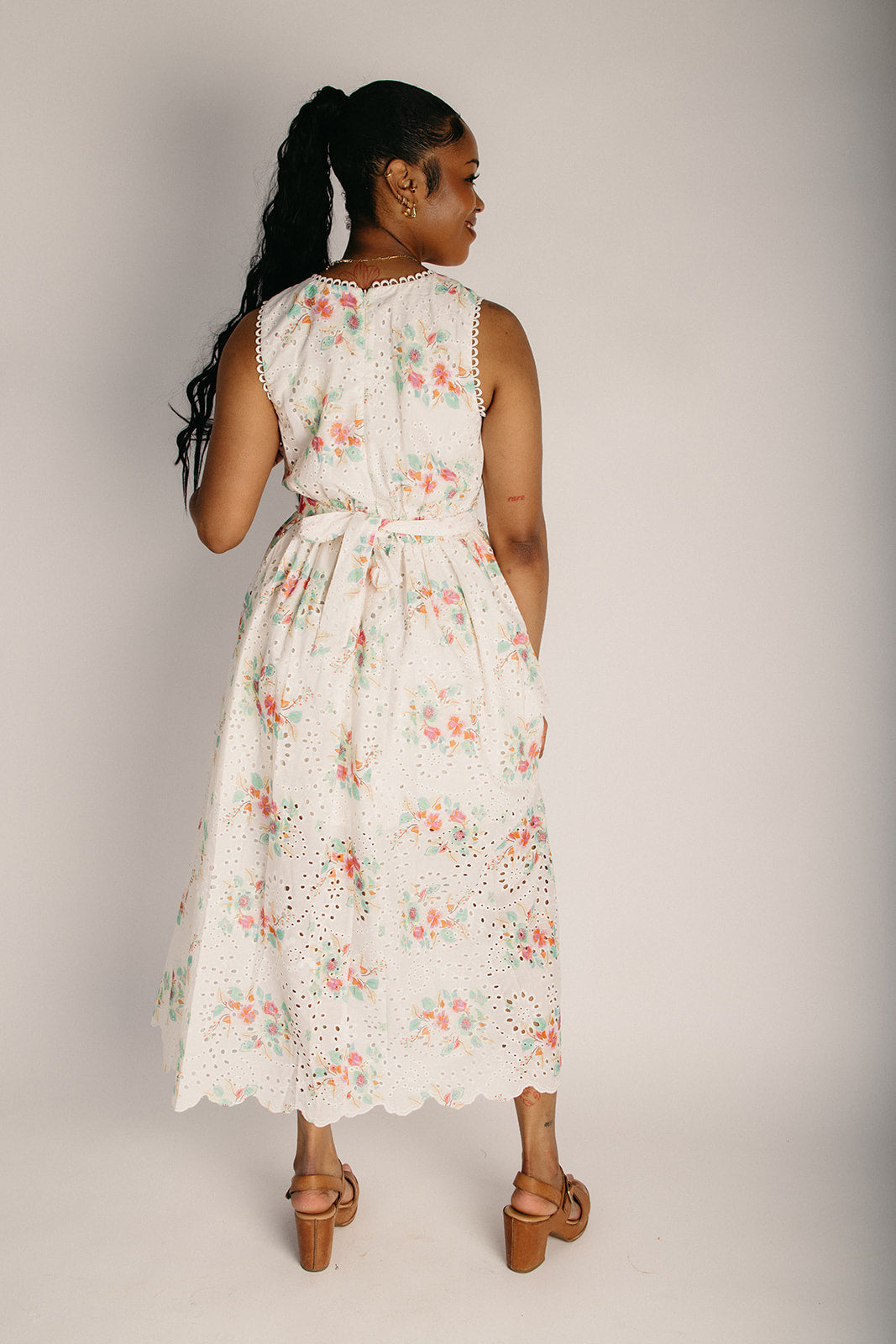 Ava Maxi Dress | Eyelet Floral, 100% Cotton Summer Dress 1