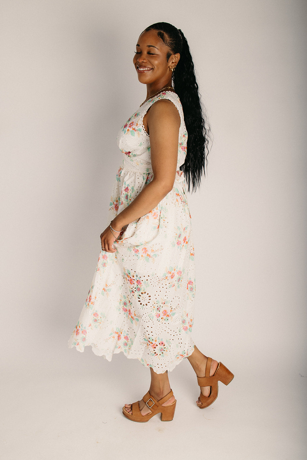 Ava Maxi Dress | Eyelet Floral, 100% Cotton Summer Dress 2