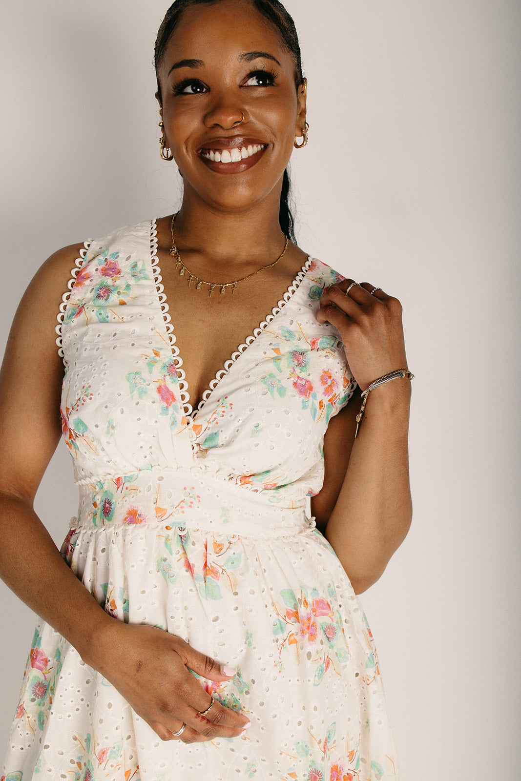 Ava Maxi Dress | Eyelet Floral, 100% Cotton Summer Dress 3