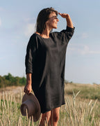 Ava Women's Dress | Relaxed Fit Linen, Knee-Length Summer Dress 1