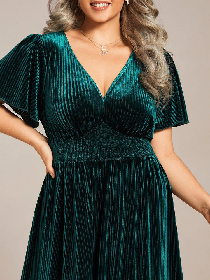 Azura Velvet Midi Dress | V-Neck, Elegant Wedding Guest Dress 7