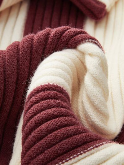 Nikki | Ribbed Color Block Turtleneck Sweater