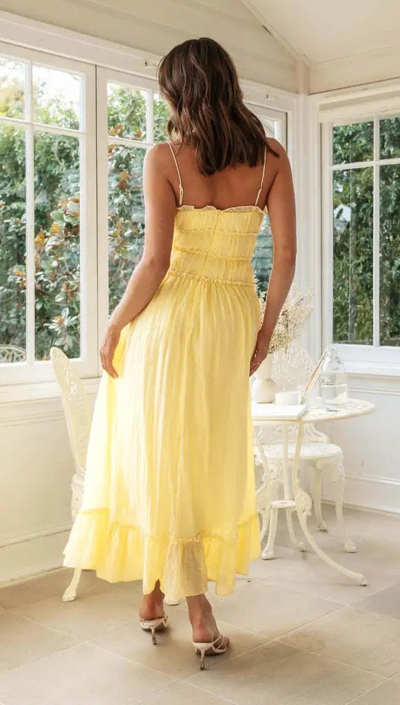 Bella Boho Maxi Dress | Lightweight, Spaghetti Strap Ruffle Hem for Summer and Wedding Guests 5