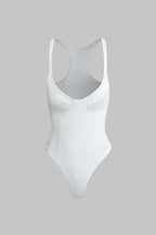 Bella Deep-V Neck Bodysuit | Soft Stretch Fabric, Body-Hugging Fit 0