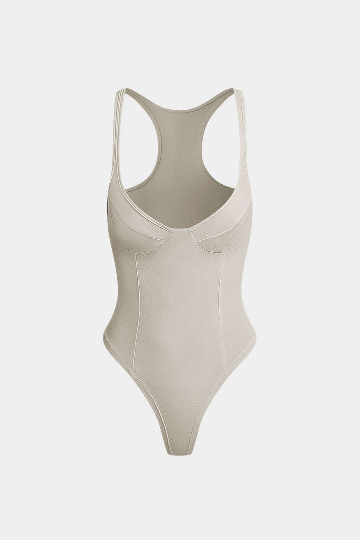 Bella Deep-V Neck Bodysuit | Soft Stretch Fabric, Body-Hugging Fit 9