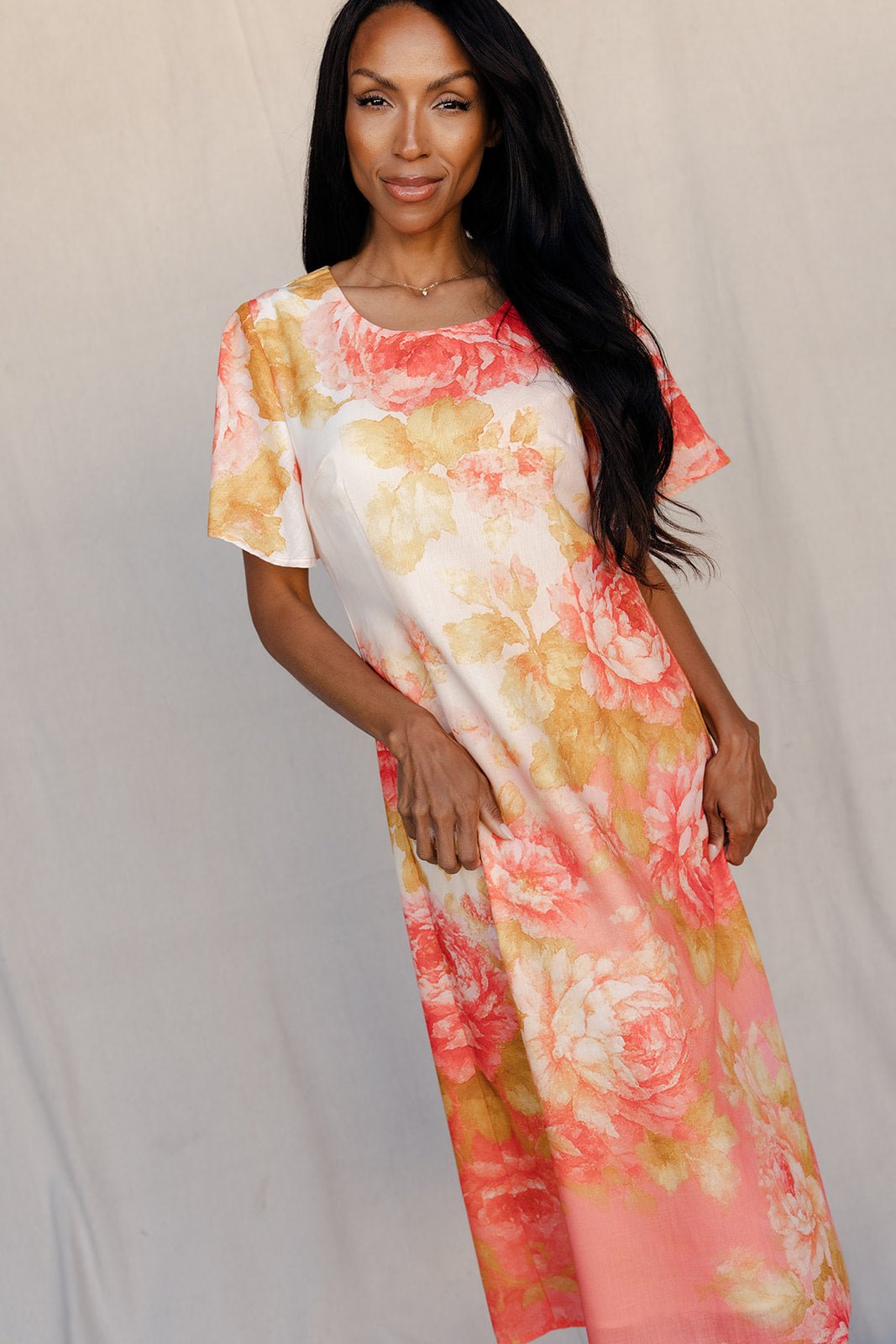 Bella Floral Dress | Midi Length, Lightweight Summer Wedding Guest Dress 4
