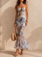 Bella Floral Maxi Dress | Mermaid Silhouette, Summer Wedding Guest Dress 0
