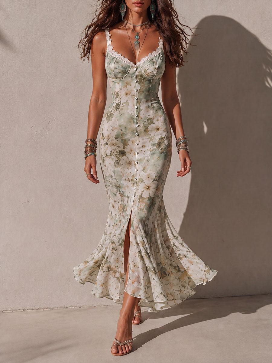 Bella Maxi Dress | Floral Chiffon, Lace-Trim Summer Dresses for Women 0