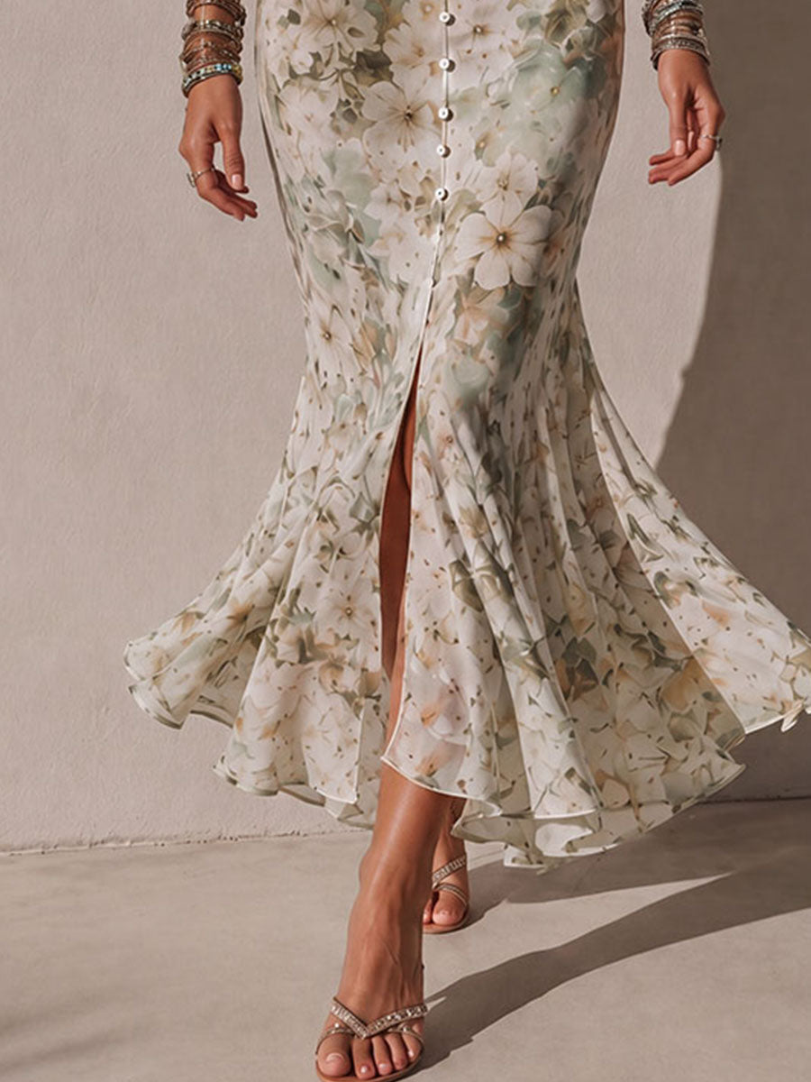 Bella Maxi Dress | Floral Chiffon, Lace-Trim Summer Dresses for Women 1