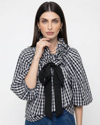 Bellarine Womens Blouse | Oversized Cotton, Ruffled Collar 0