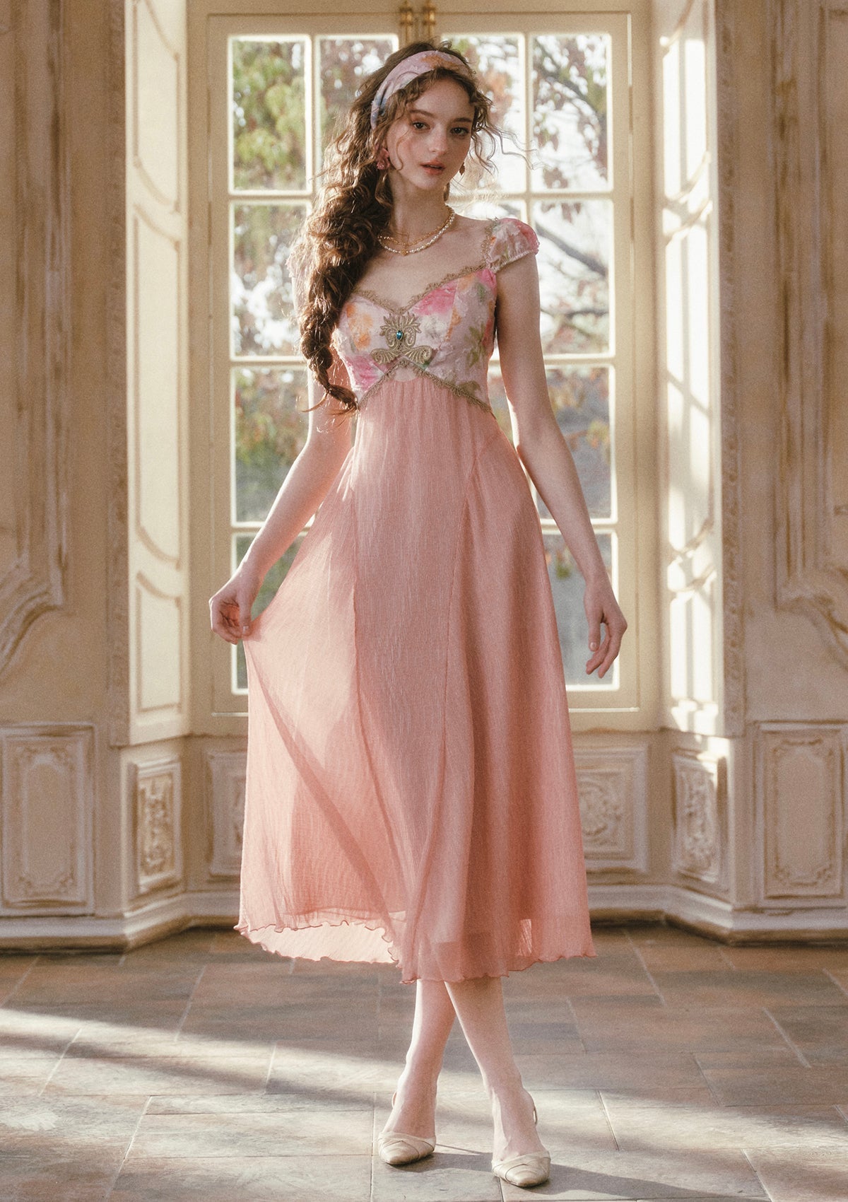 Blaze Cloud Dress | Lace Embroidery, Lightweight Chiffon Summer Dress for Women 1