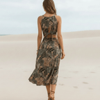 Bora Floral Set | Two-Piece Crop Top and Midi Skirt, Lightweight A-Line Design 2