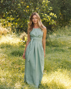 Bora Maxi Dress | Versatile Linen, Teal Blue Summer Dress 5