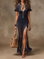 Bora Midi Dress | Vintage Boho Floral Lace, Lightweight Summer Wedding Guest Dress 0