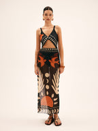 Breezy Bird Print Maxi Skirt | Mesh Fabric, Regular Fit, Long Skirt for Women 1