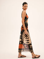 Breezy Bird Print Maxi Skirt | Mesh Fabric, Regular Fit, Long Skirt for Women 4