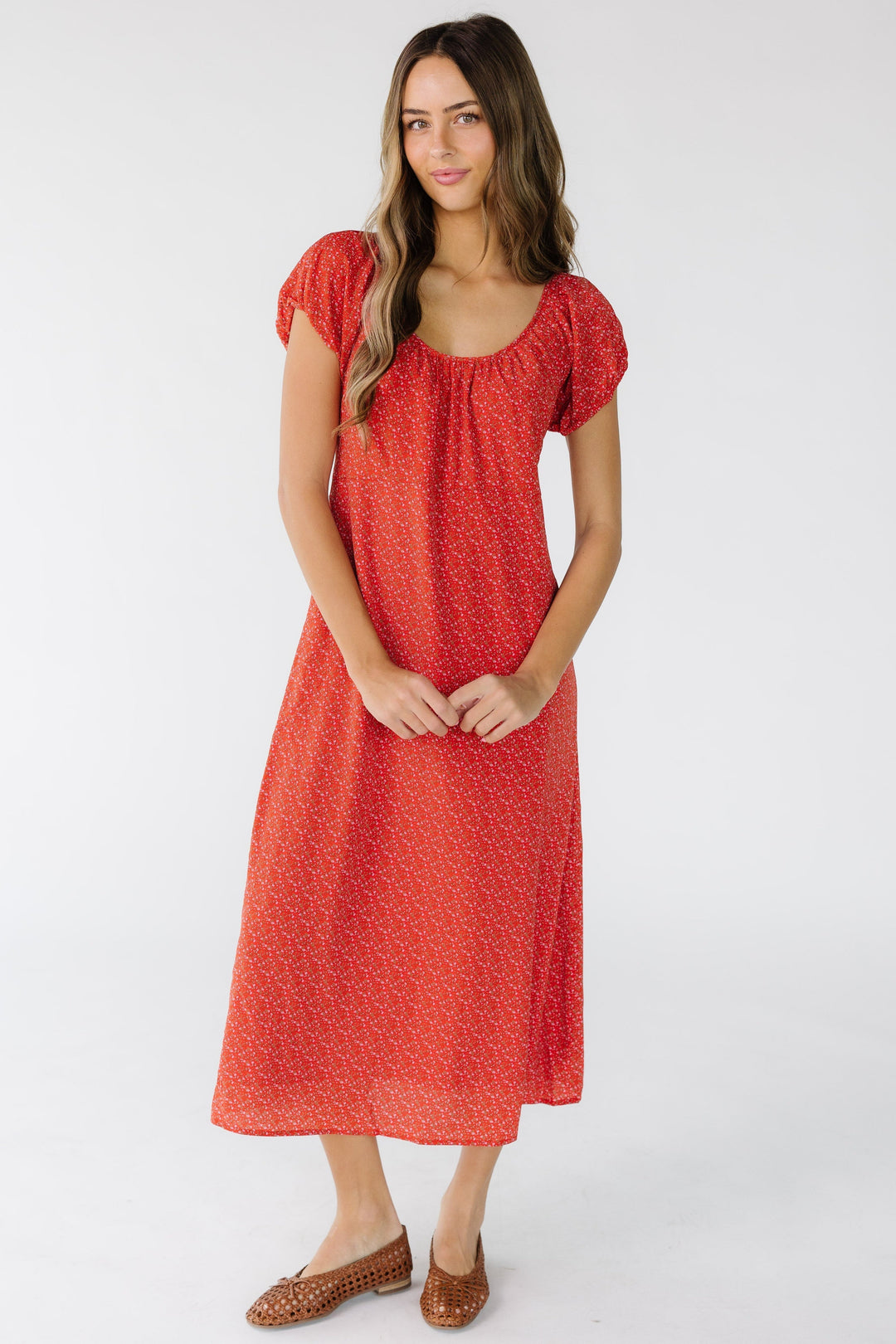 Breezy Summer Dress | A-Line, Back-Tie, Midi, 100% Polyester 1