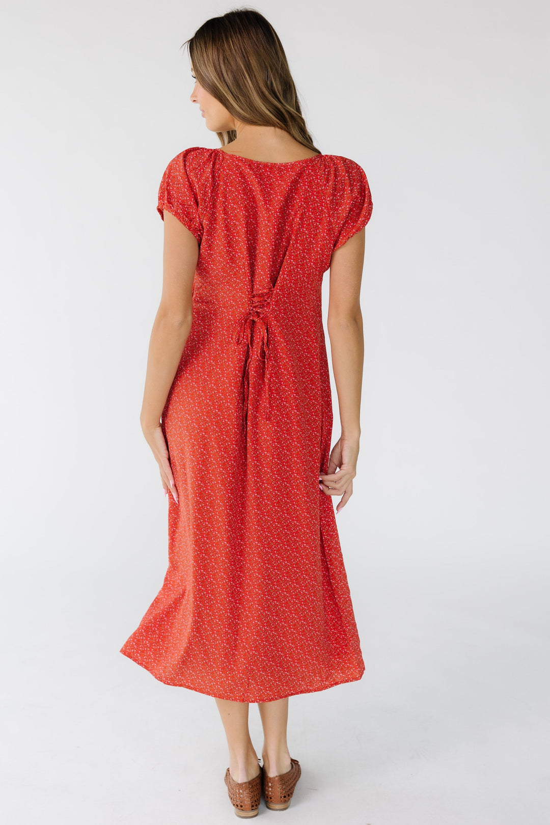 Breezy Summer Dress | A-Line, Back-Tie, Midi, 100% Polyester 4