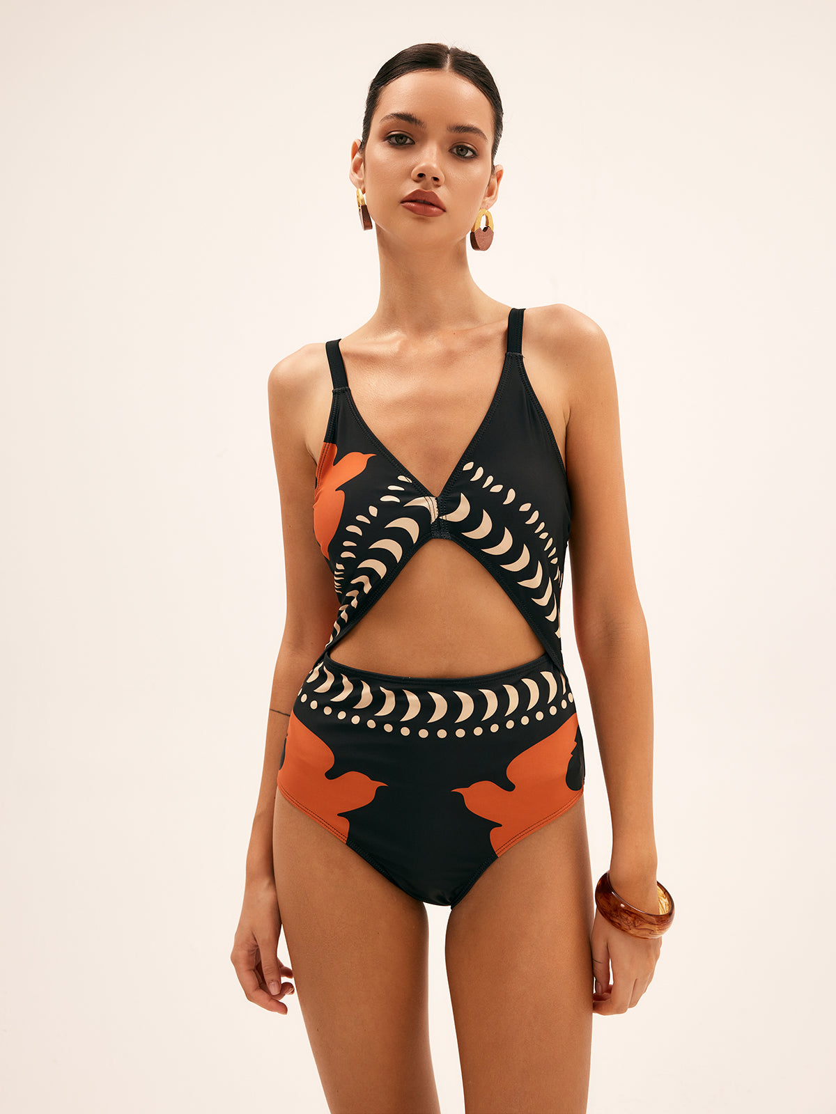Breezy Swimwear | Bird Print, Medium Stretch One Piece Swimsuit 1