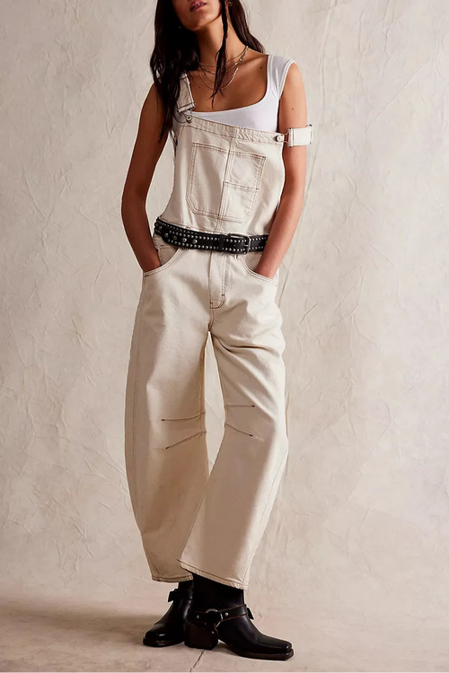 Cali Denim Overalls for Women | Soft-Washed Cotton, Wide-Leg Design 0